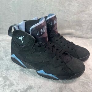 Air Jordan 7 Chambray Retro Sneakers Men Size 8‎ Black/Blue 2023 CU9307-004